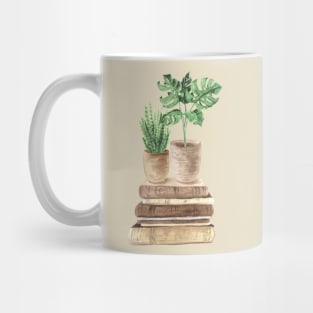 Cute Boho Plants and Books Mug